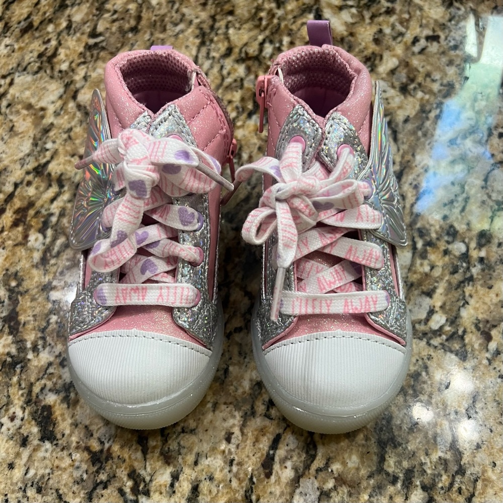 ATHLETIC WORKS | light-up butterfly wing high top shoes/sneakers